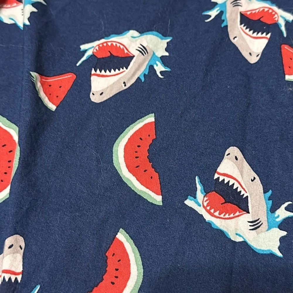 Old Navy Boys Blue Shark & Watermelon Button Down Shirt, Sz Lg (10/12)